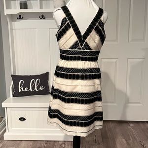 Never worn no tags Tracy Reese black white cream colored dress size 6.